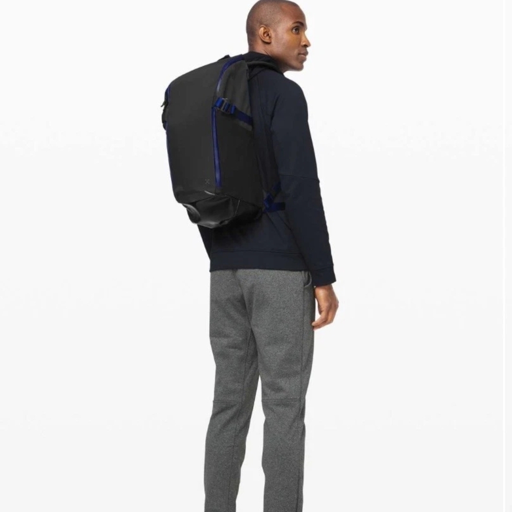 Lululemon Athletica Black and Blue Backpack